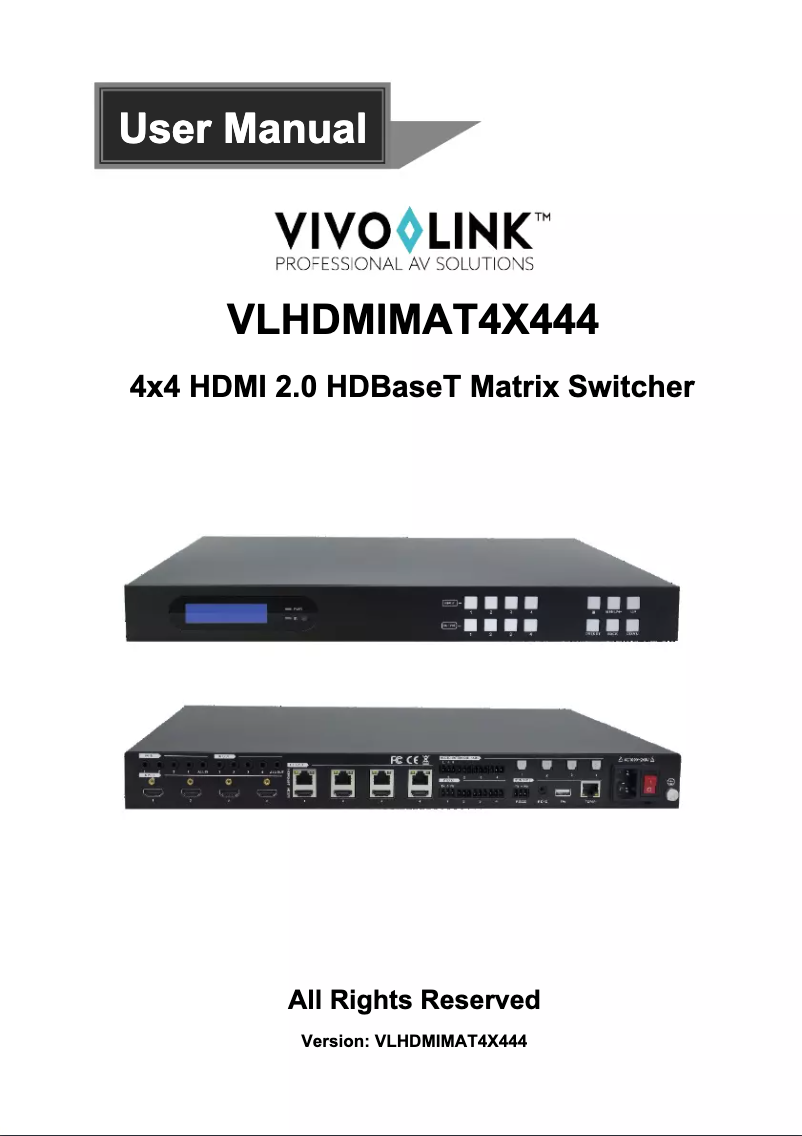 Imagen de la primera página del manual del dispositivo VLHDMIMAT4X444
