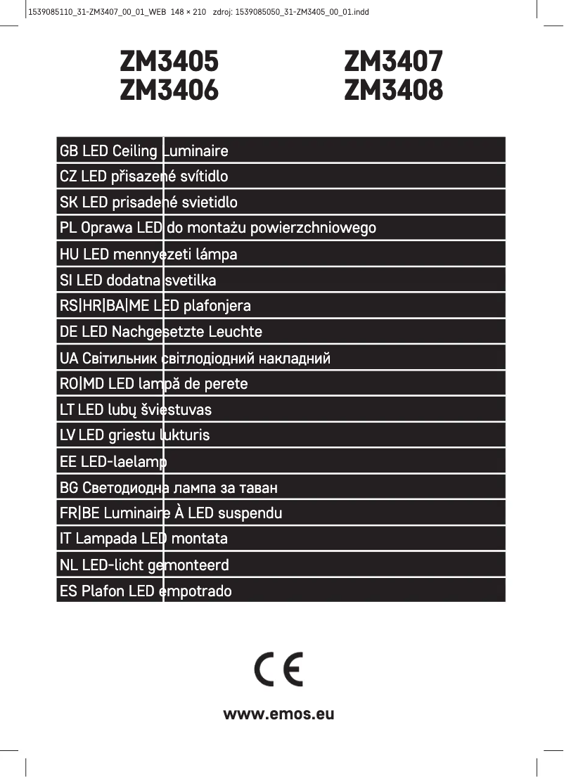 Imagen de la primera página del manual del dispositivo ZM3407
