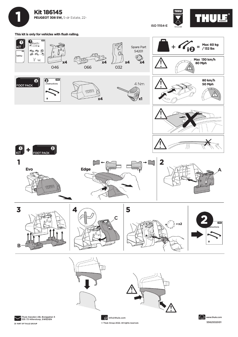 Página nº 1 - Manual de usuario Thule Kit 186145