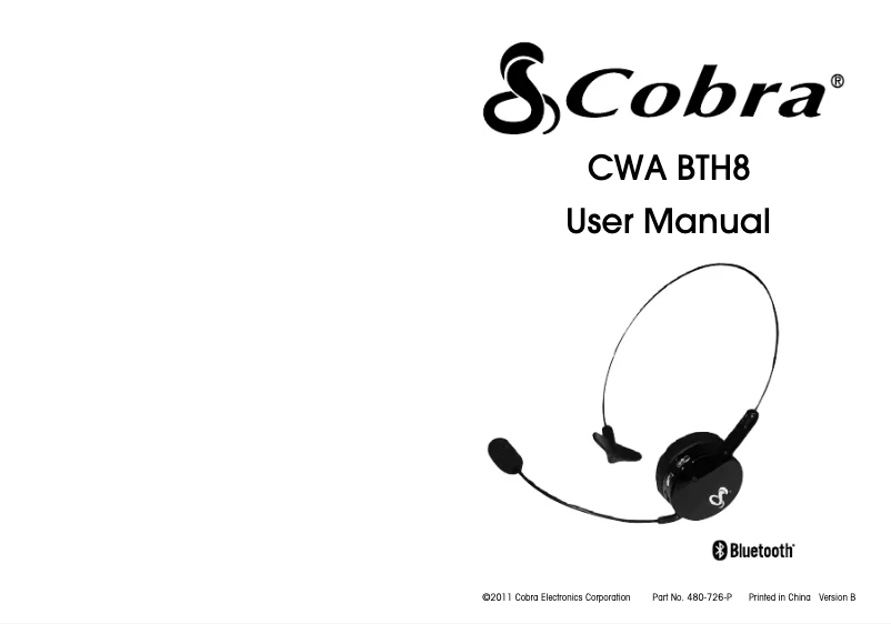 Imagen de la primera página del manual del dispositivo CWA BTH8