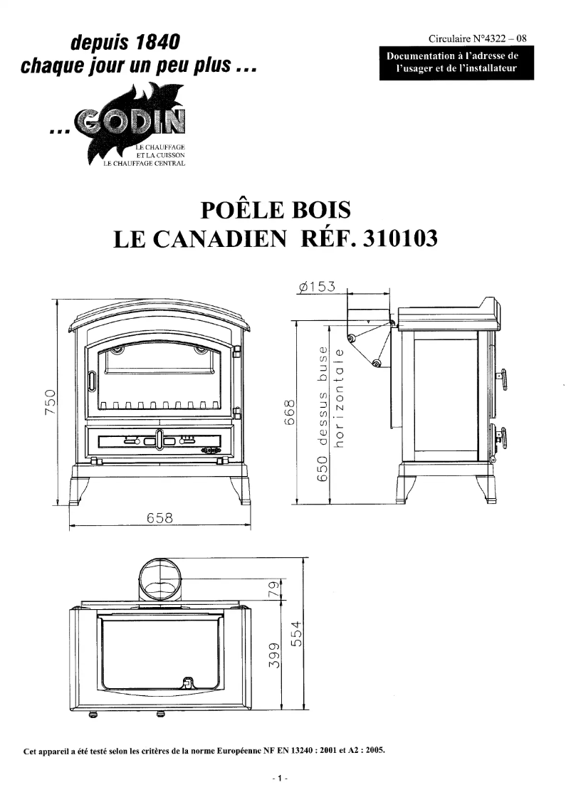 Imagen de la primera página del manual del dispositivo Canadien