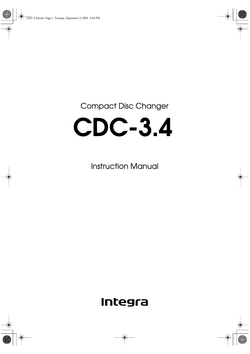 Página 1 del manual Manual de usuario Integra CDC-3.4