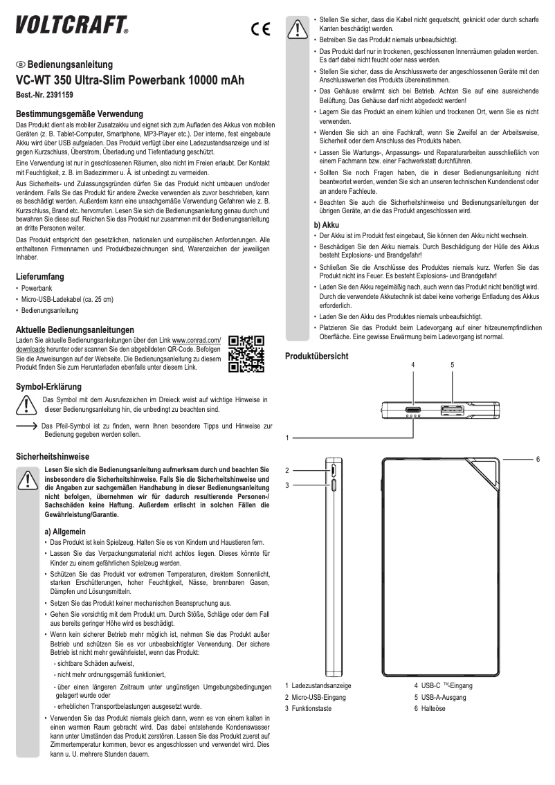 Imagen de la primera página del manual del dispositivo VC-WT 350