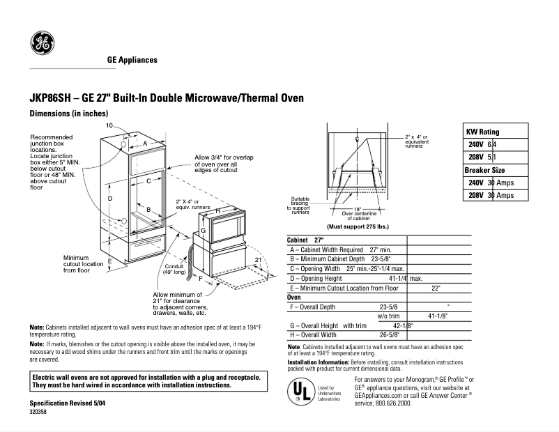 Imagen de la primera página del manual del dispositivo JKP86SHSS
