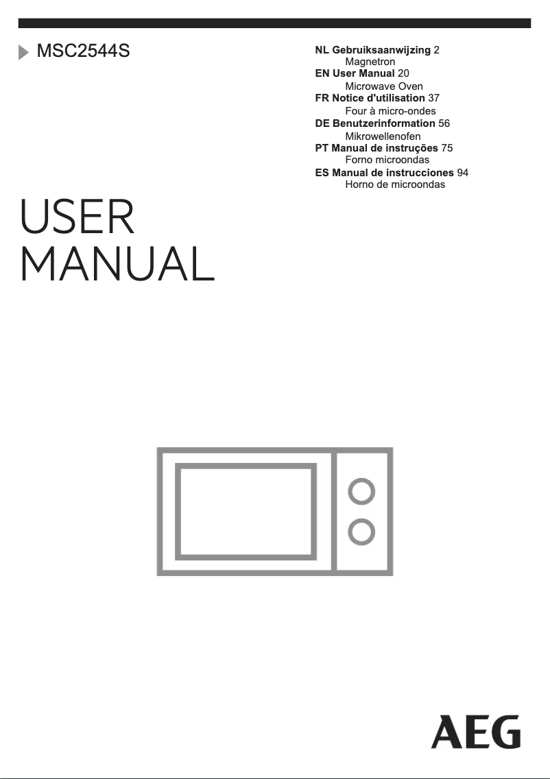 Página 1 del manual Manual de usuario AEG MSC2544S-M
