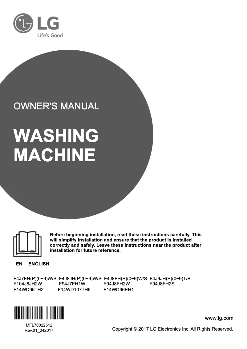 Imagen de la primera página del manual del dispositivo F104J8JH2W