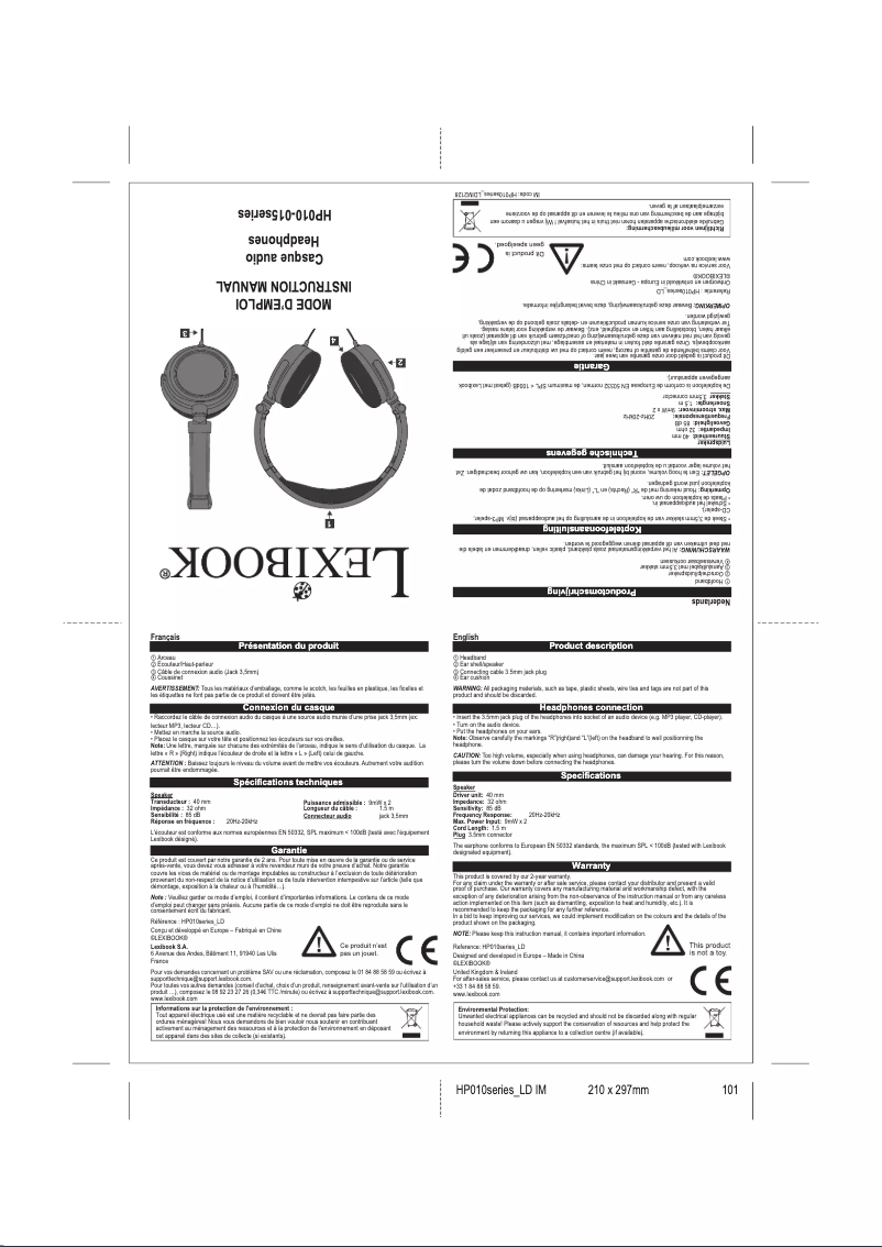 Imagen de la primera página del manual del dispositivo HP010015