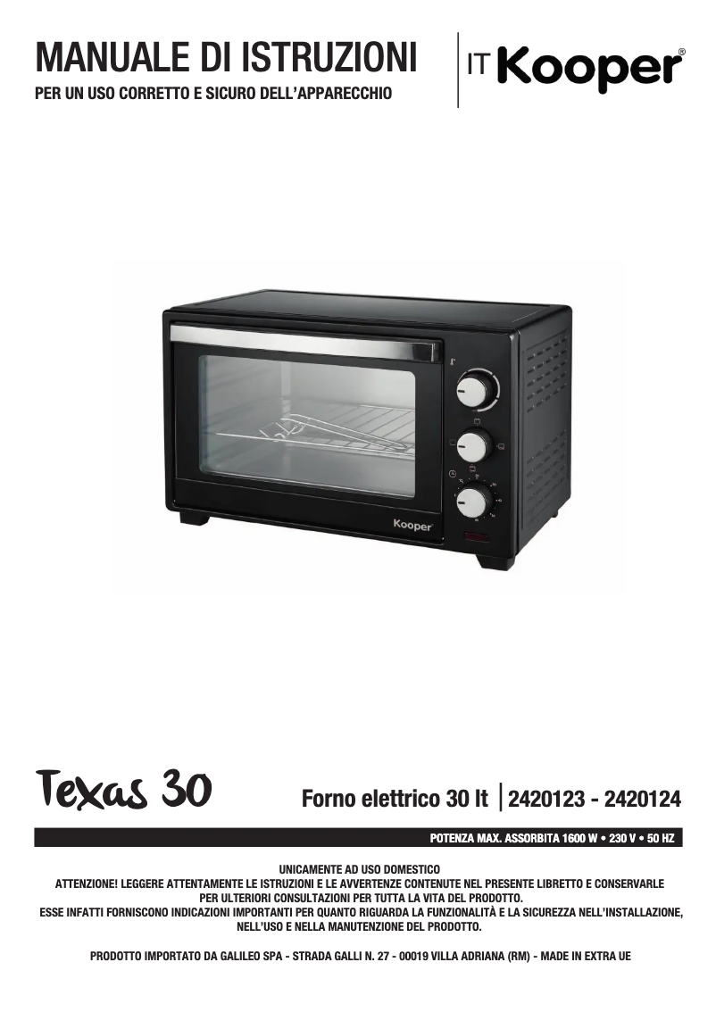 Página 1 del manual Manual de usuario Kooper 2420123