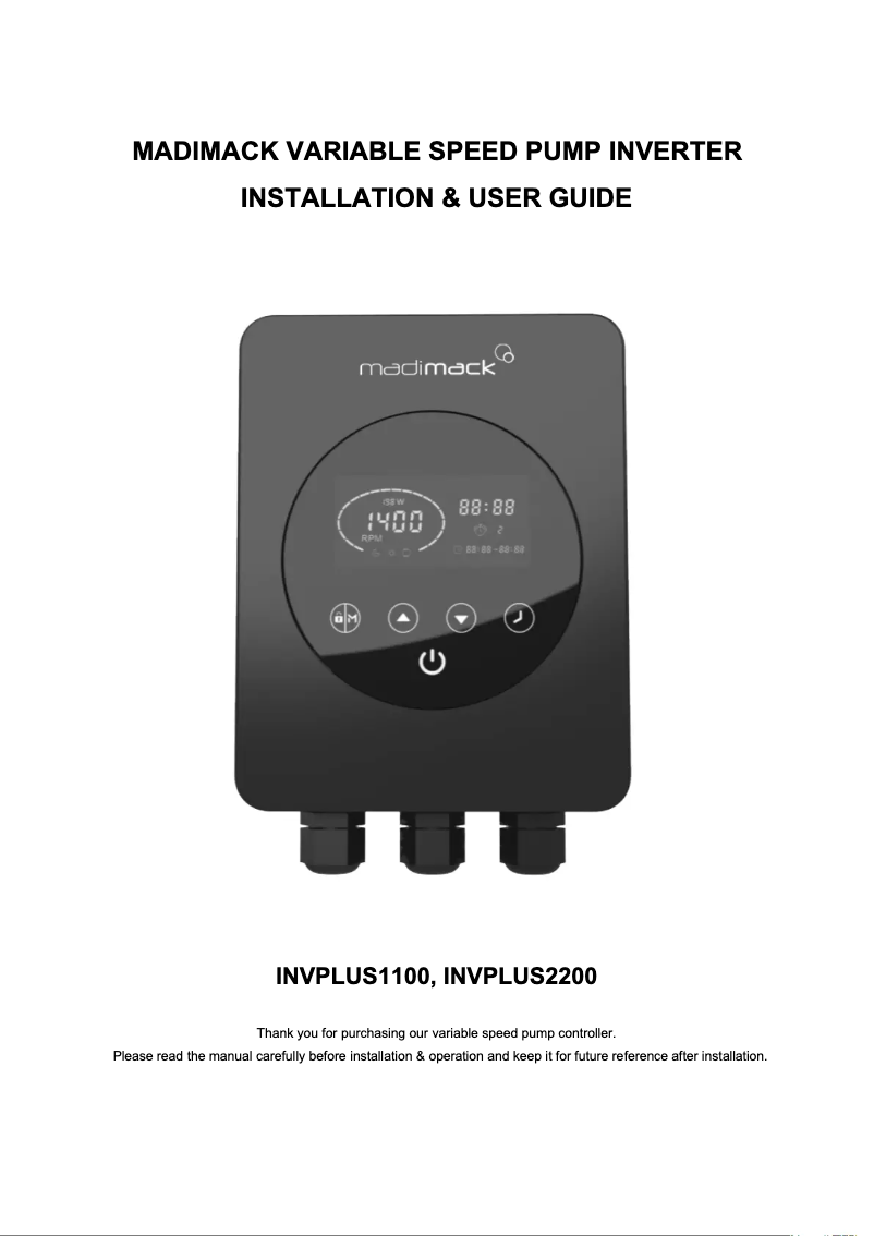 Imagen de la primera página del manual del dispositivo INVPLUS1100