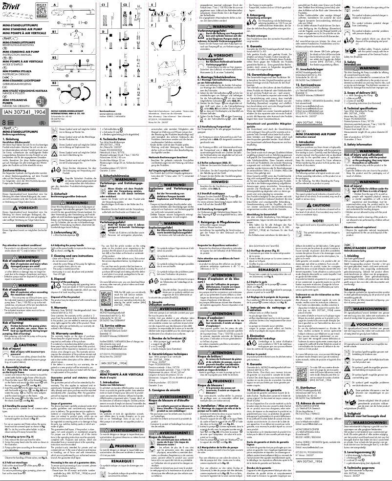 Página nº 1 - Manual de usuario Crivit IAN 307341