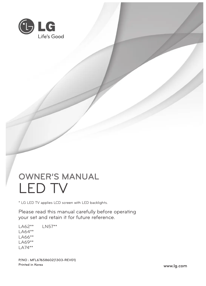 Imagen de la primera página del manual del dispositivo 55LA6908