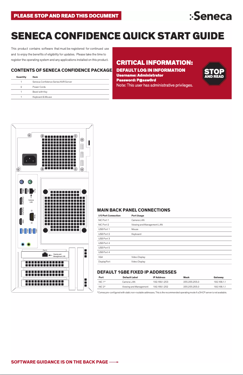 Página nº 1 - Manual de usuario Seneca Confidence 100