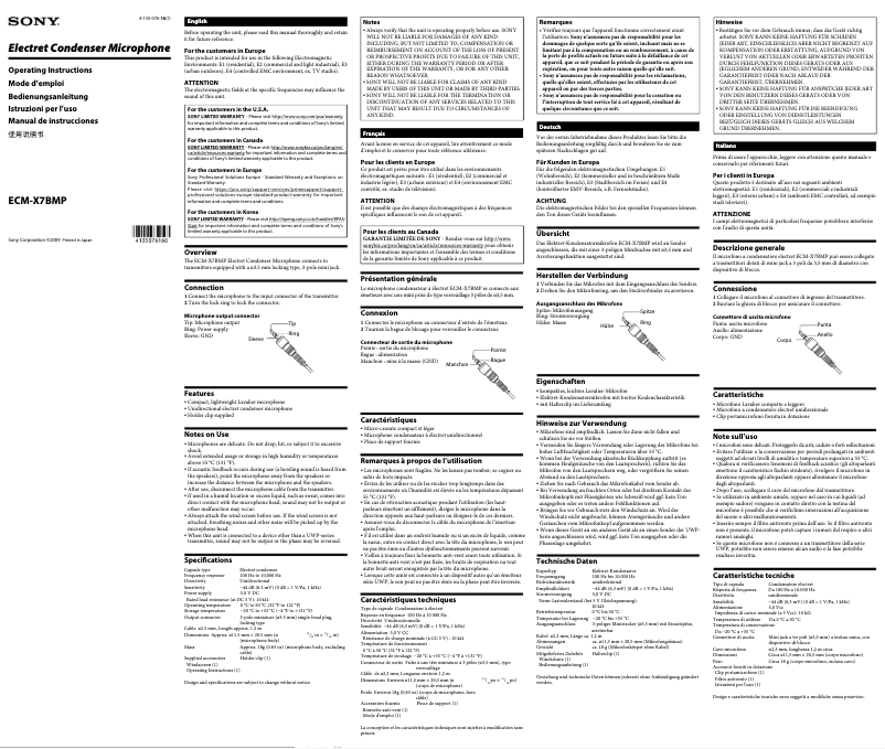Página nº 1 - Manual de usuario Sony ECM-X7BMP
