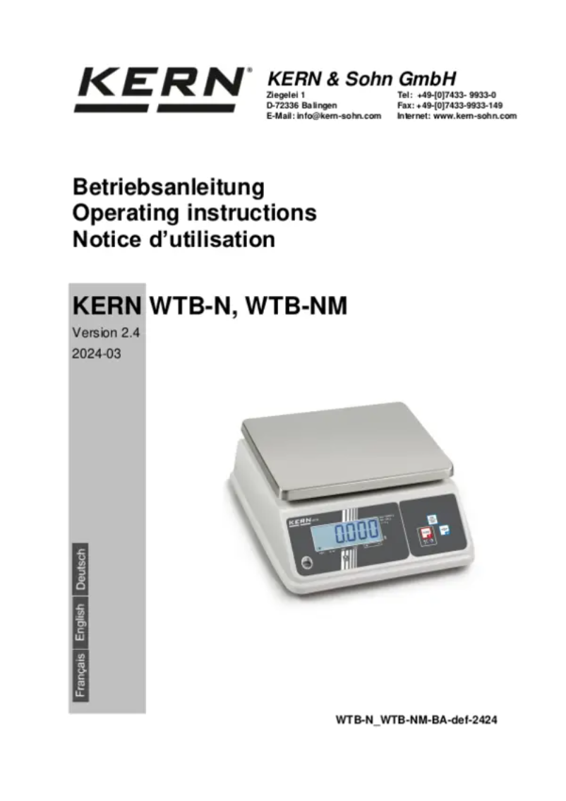 Imagen de la primera página del manual del dispositivo WTB 3K-4N