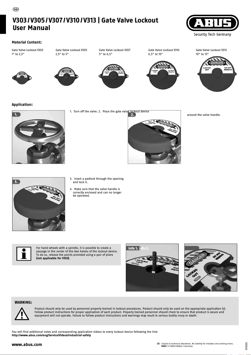Página 1 del manual Manual de usuario Abus V313