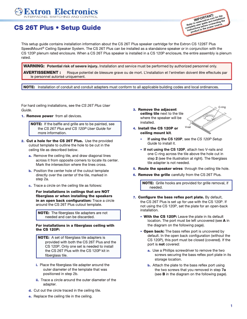 Imagen de la primera página del manual del dispositivo CS 1226T Plus
