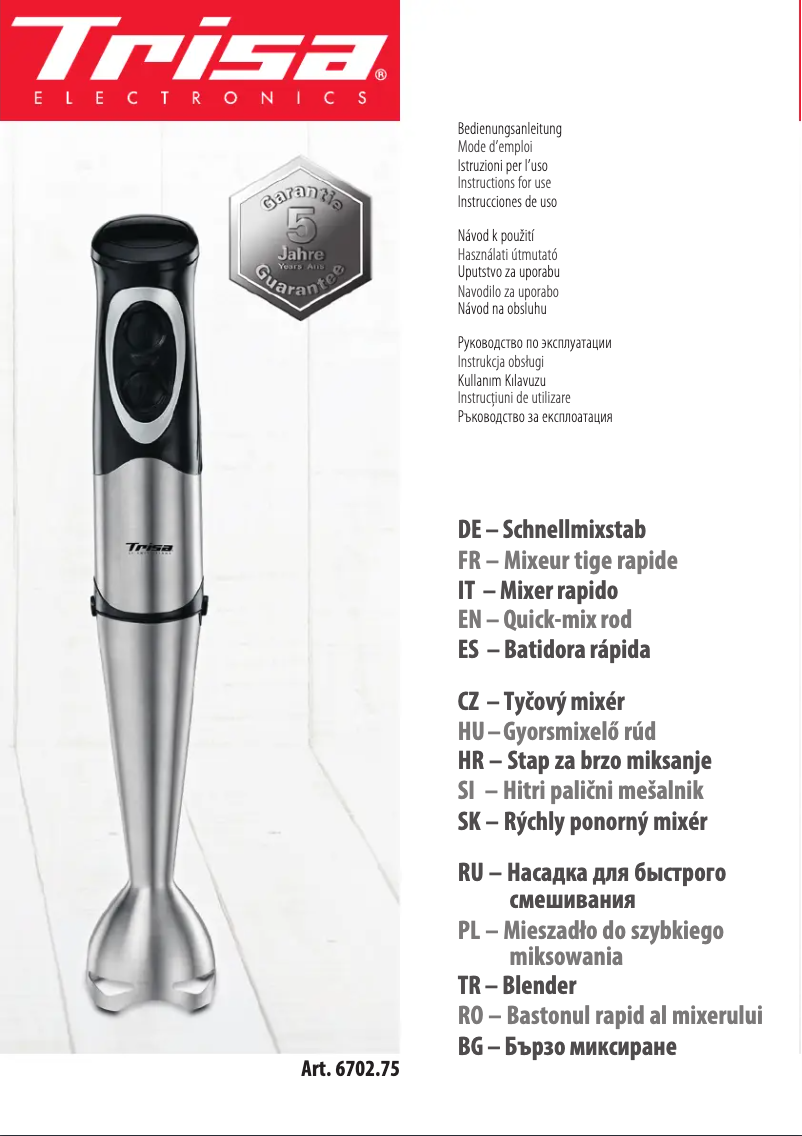 Imagen de la primera página del manual del dispositivo Power Mix 6702.75