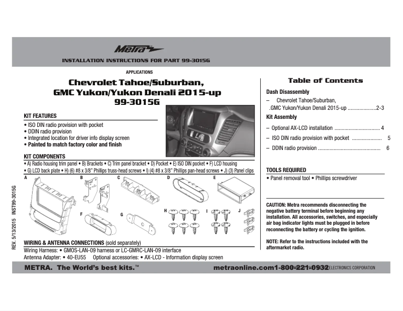 Imagen de la primera página del manual del dispositivo 99-3015G
