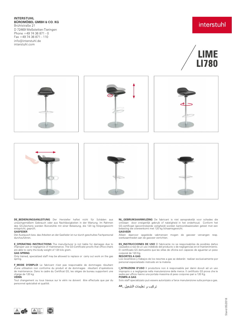 Página 1 del manual Manual de usuario Interstuhl LIMEis5
