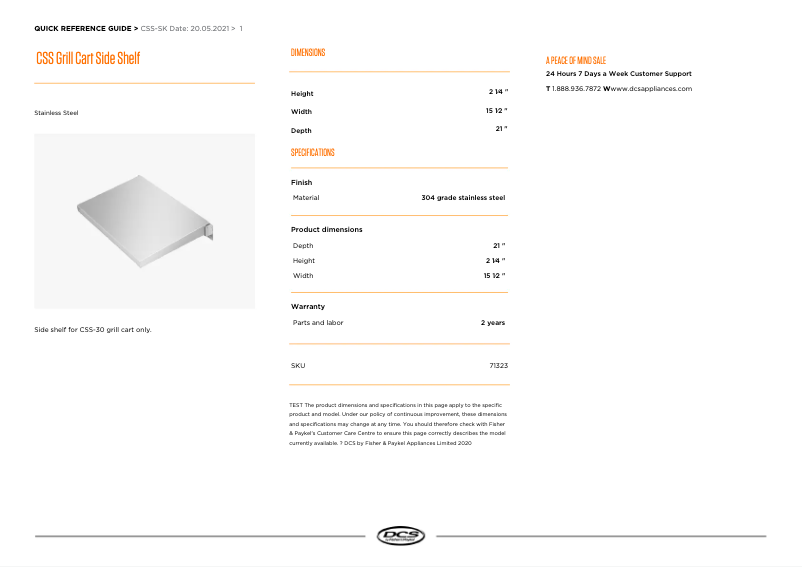 Imagen de la primera página del manual del dispositivo CSS-SK