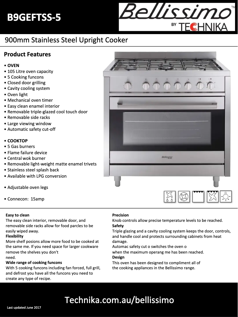 Página 1 del manual Ficha técnica Technika B9GEFTSS-5