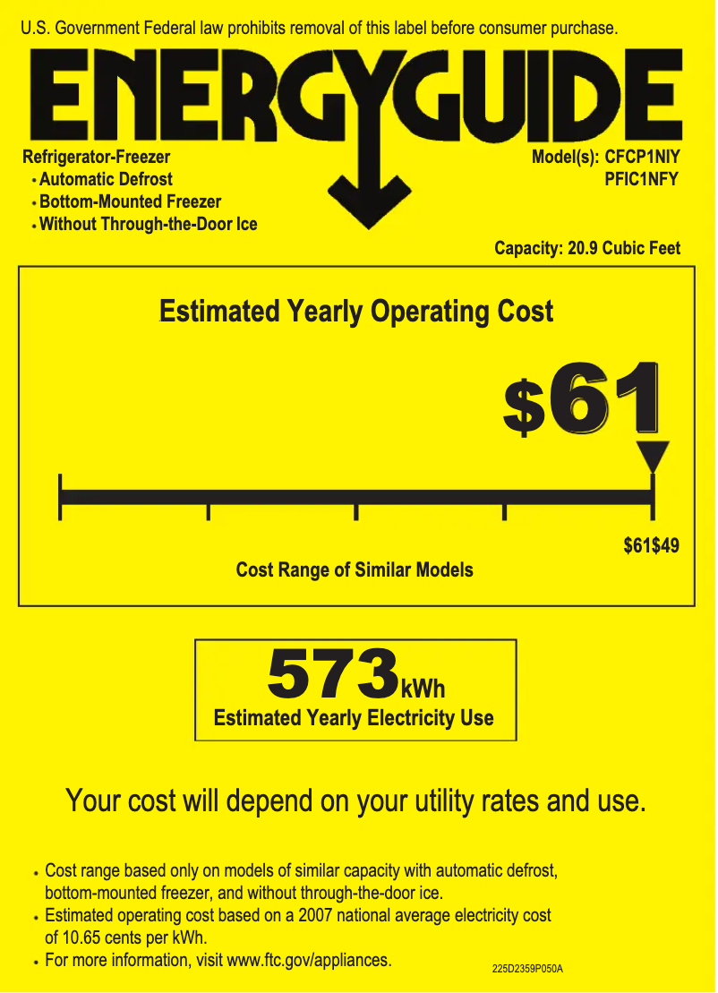 Imagen de la primera página del manual del dispositivo Profile PFIC1NFYBV