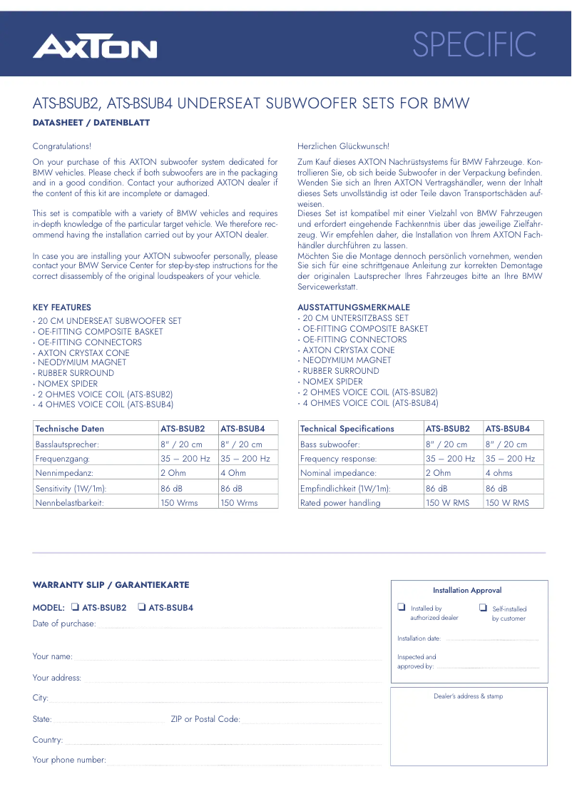 Imagen de la primera página del manual del dispositivo ATS-BSUB2