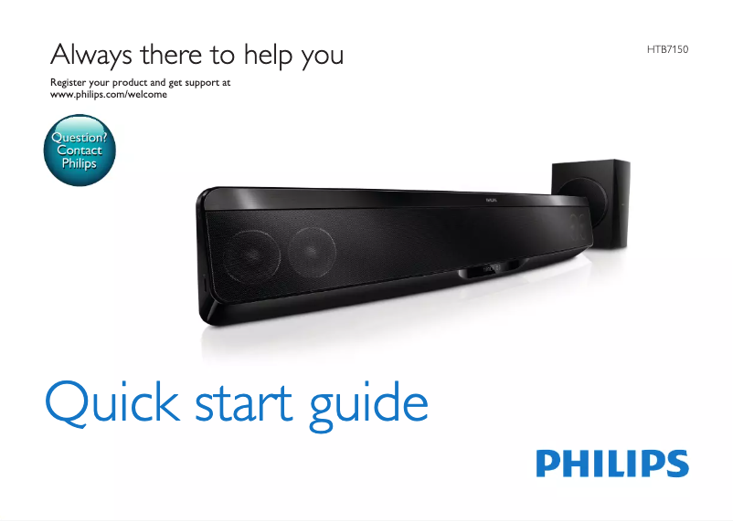 Página 1 del manual Guía de inicio rápido Philips HTB7150