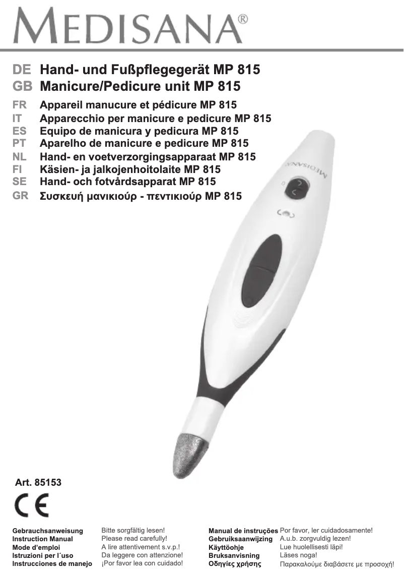 Imagen de la primera página del manual del dispositivo MP 815