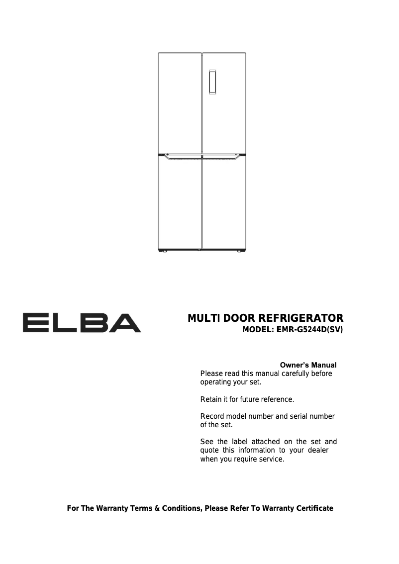 Página 1 del manual Manual de usuario Elba EMR-G5244D(SV)