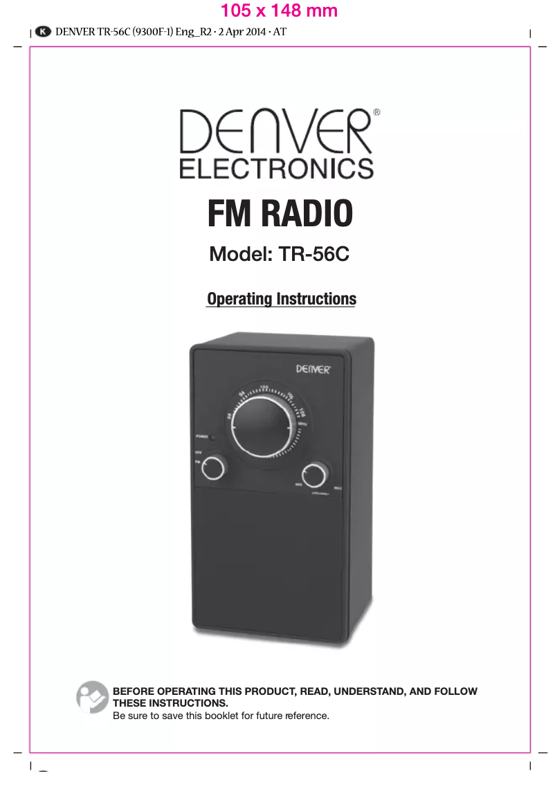 Imagen de la primera página del manual del dispositivo TR-56C