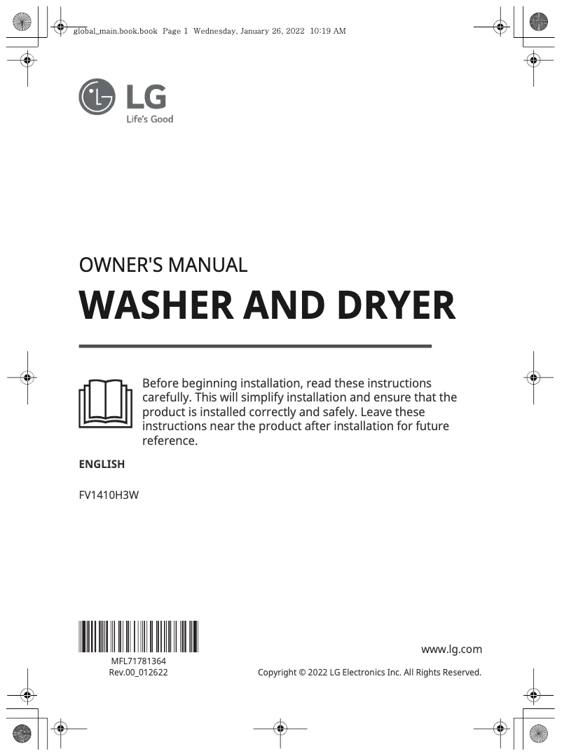 Imagen de la primera página del manual del dispositivo FV1410H3W