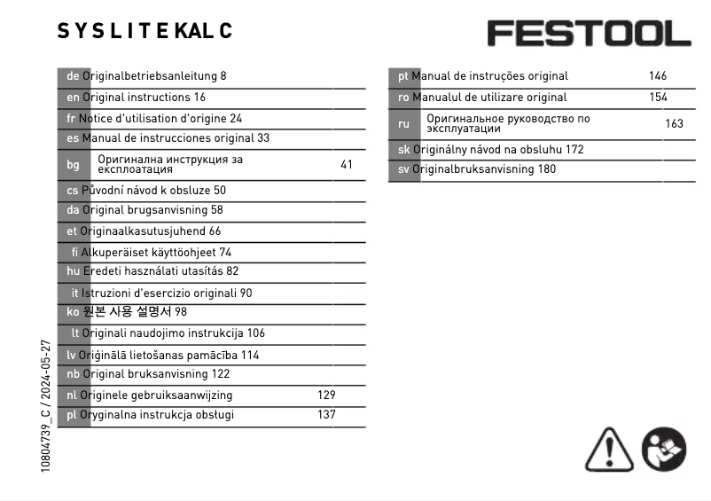 Imagen de la primera página del manual del dispositivo Syslite KAL C