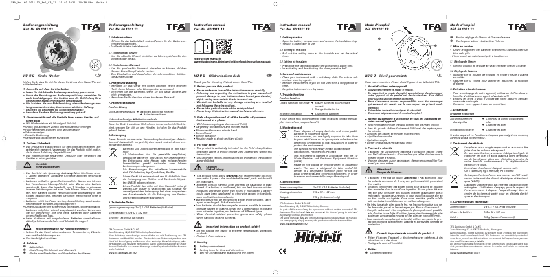 Página nº 1 - Manual de usuario TFA HÜ-Ü-Ü 60.1011.12