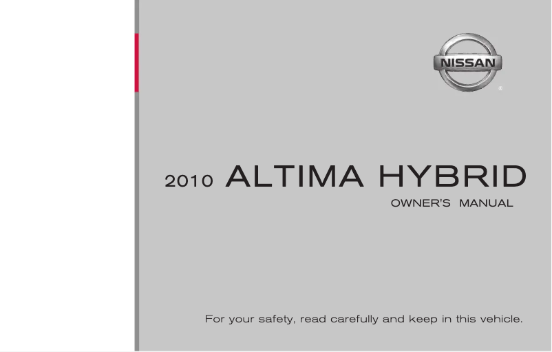 Imagen de la primera página del manual del dispositivo Altima Hybrid (2010)