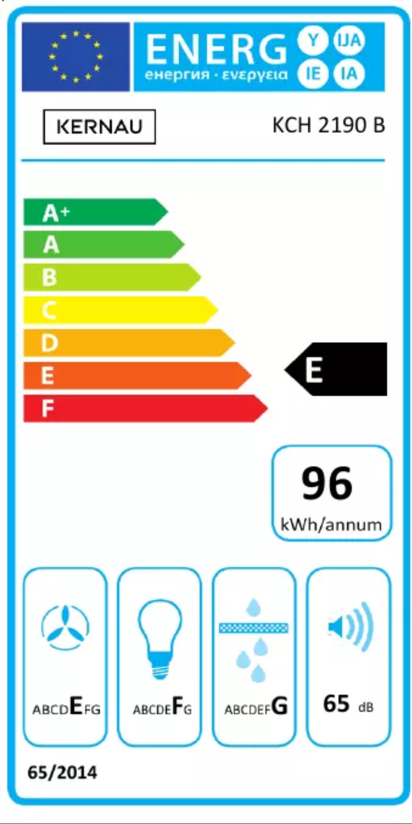 Página 1 del manual Etiqueta energética Kernau KCH 2160 B