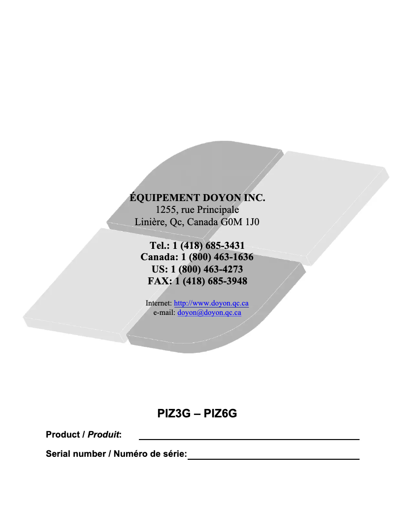 Imagen de la primera página del manual del dispositivo PIZ6G