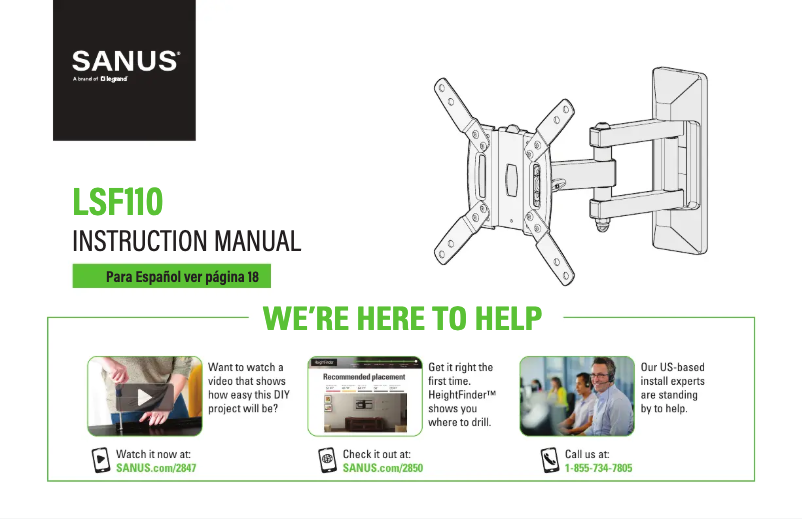 Imagen de la primera página del manual del dispositivo LSF110