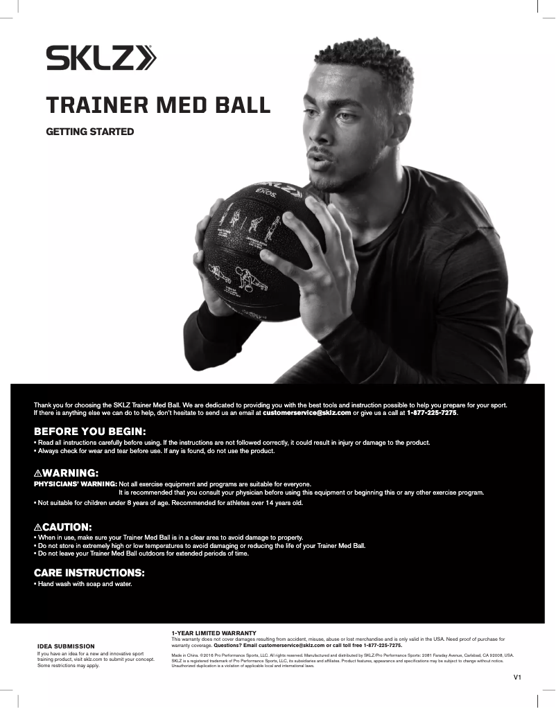 Página 1 del manual Manual de usuario SKLZ PERF-MEDB-001