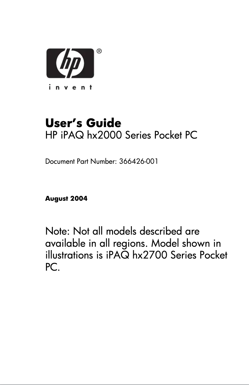 Página 1 del manual Manual de usuario HP iPAQ hx2410