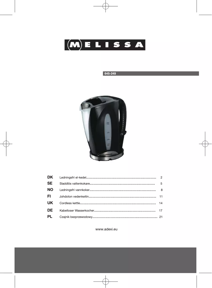 Página 1 del manual Manual de usuario Melissa 645-249