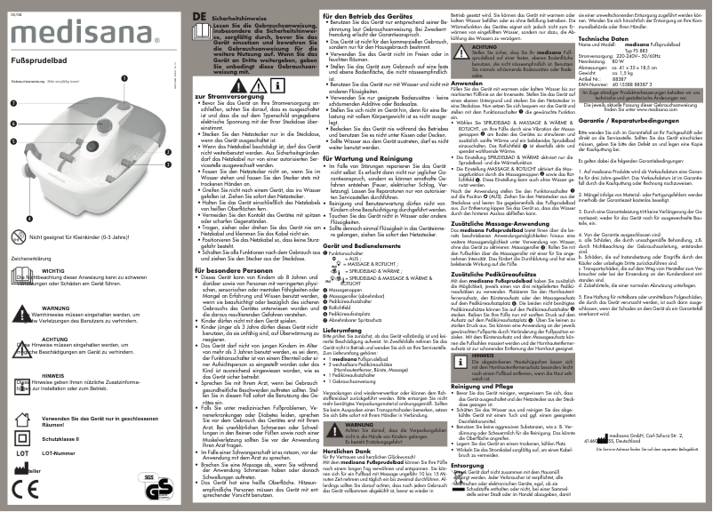 Página 1 del manual Manual de usuario Medisana FS 883