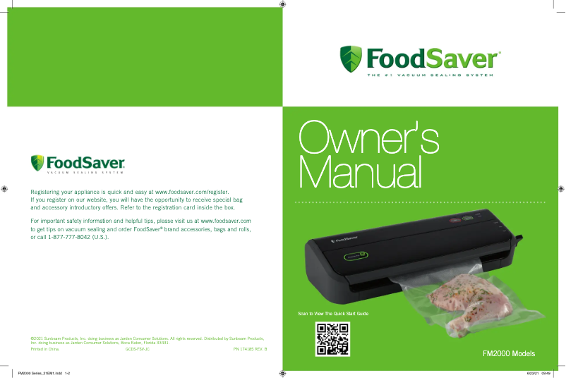 Página 1 del manual Manual de usuario FoodSaver FM2000