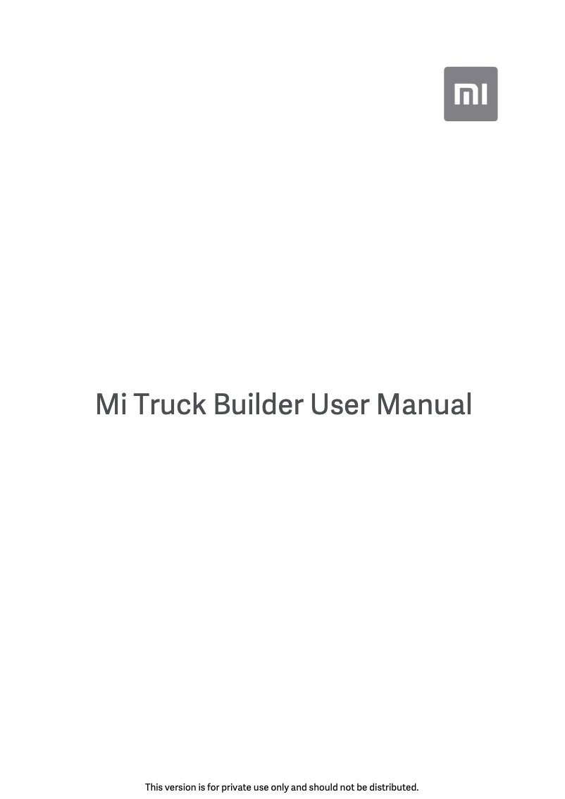 Imagen de la primera página del manual del dispositivo Mi Truck Builder