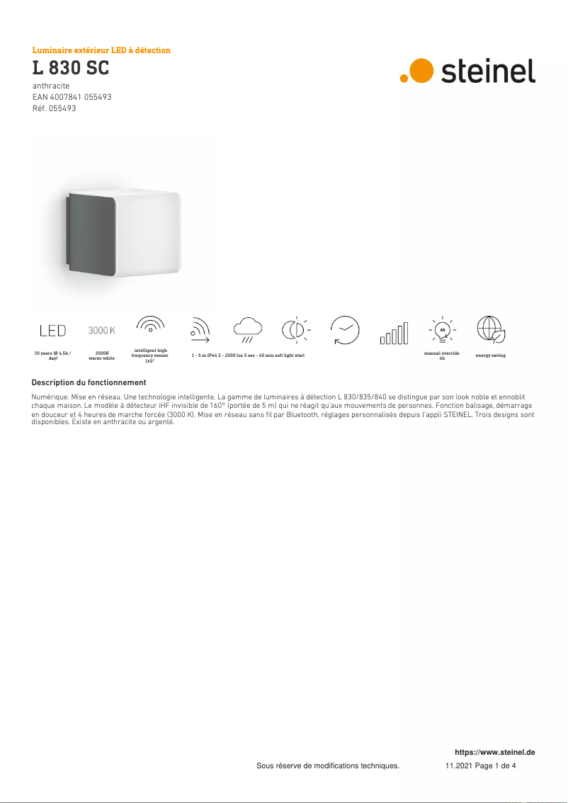 Imagen de la primera página del manual del dispositivo L 830 SC