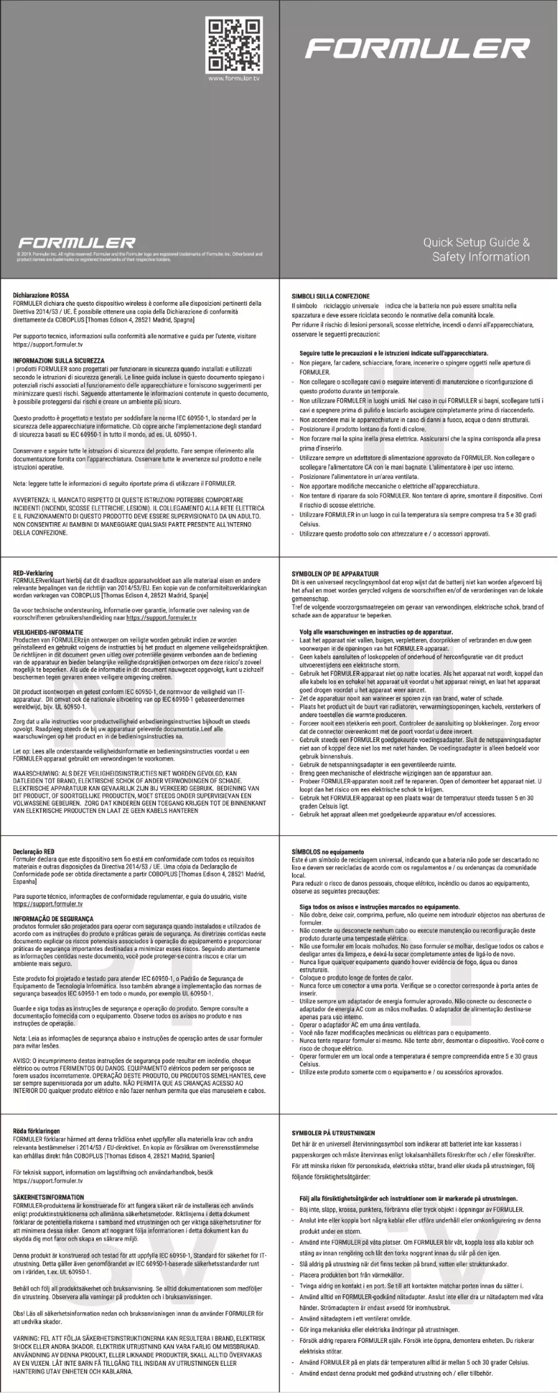 Página 1 del manual Manual de usuario Formuler Zx