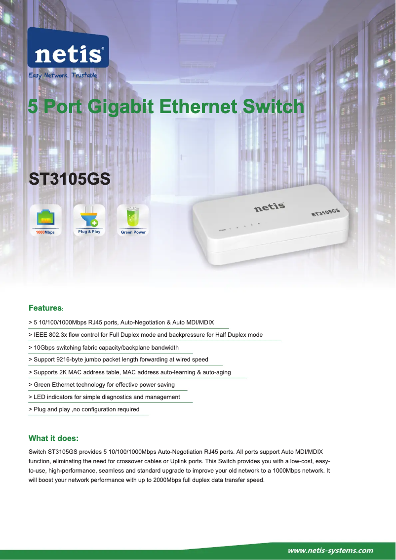 Imagen de la primera página del manual del dispositivo ST3105GS