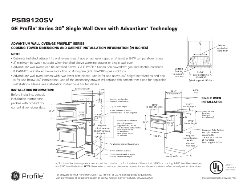 Imagen de la primera página del manual del dispositivo Profile PSB9120SVSS