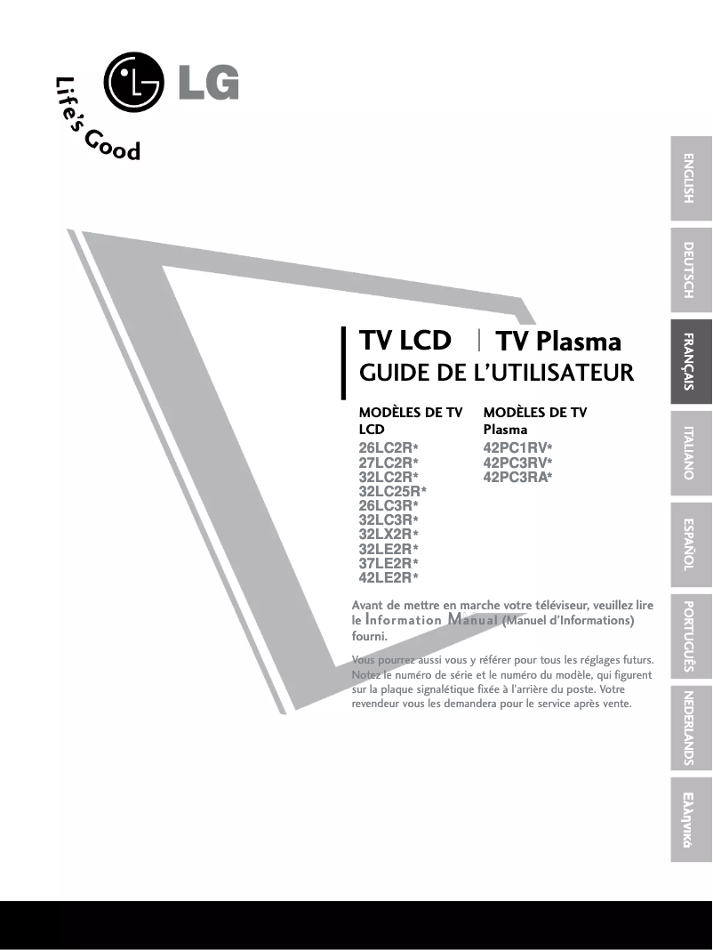 Imagen de la primera página del manual del dispositivo 32LE2R