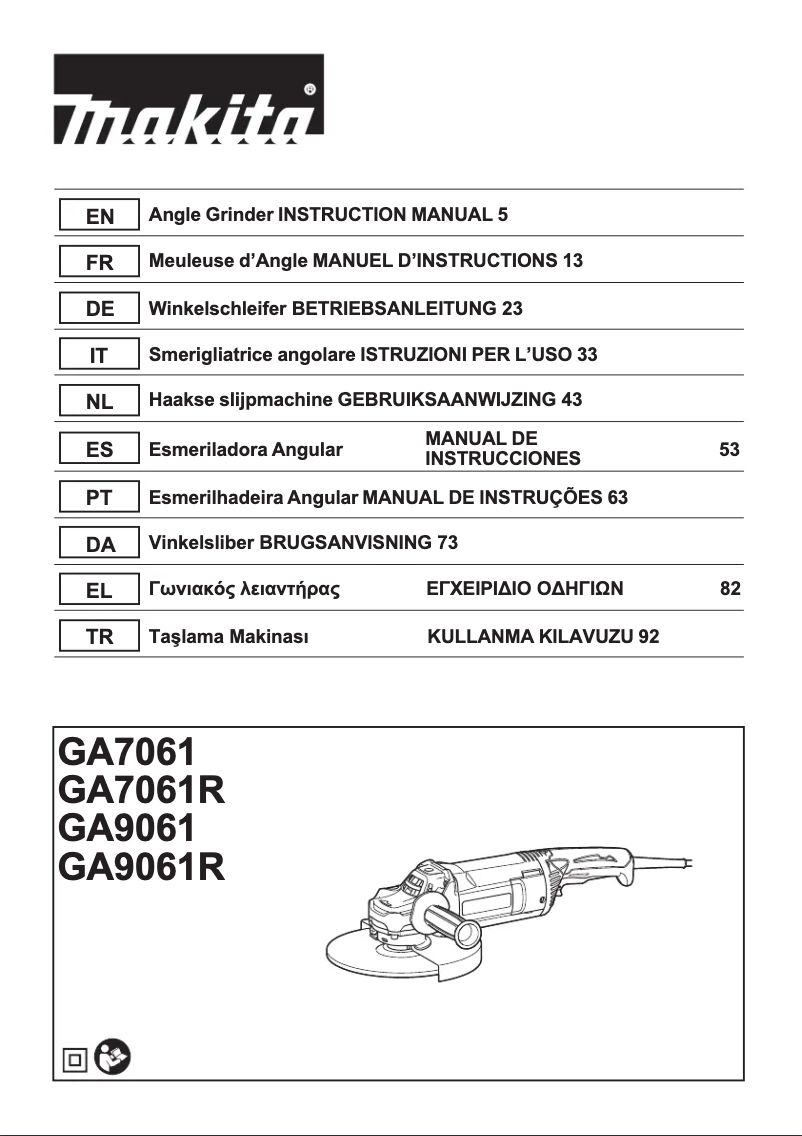 Imagen de la primera página del manual del dispositivo GA9061